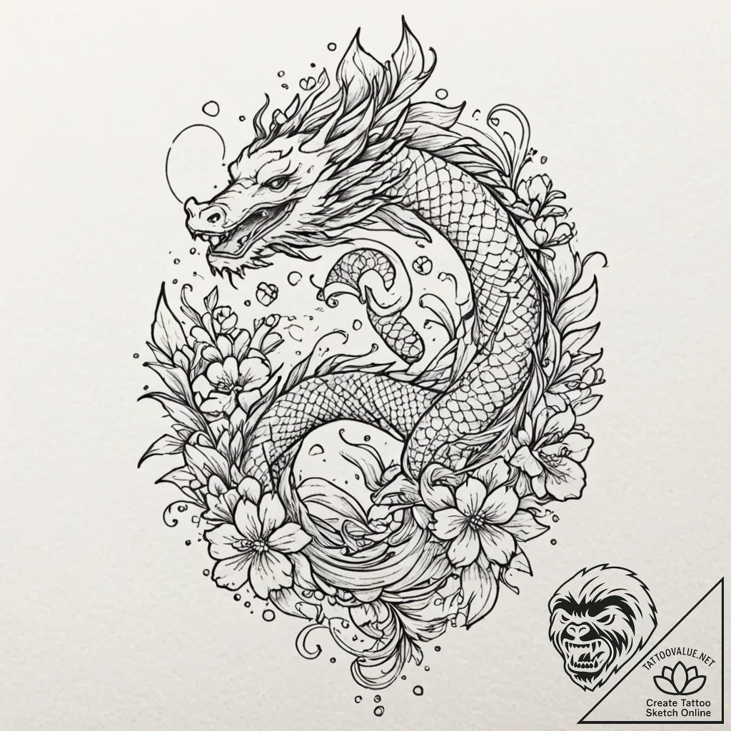 флора и фауна (концептуальные), tattoo flash... - tattoo sketch (№1751437994_0, 02.07.2025 06:33) — tattoovalue.net