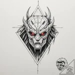 118. a linework design of the predator’s tria… – tattoo sketch (№1751438240_0, 02.07.2025 06:37) — tattoovalue.net