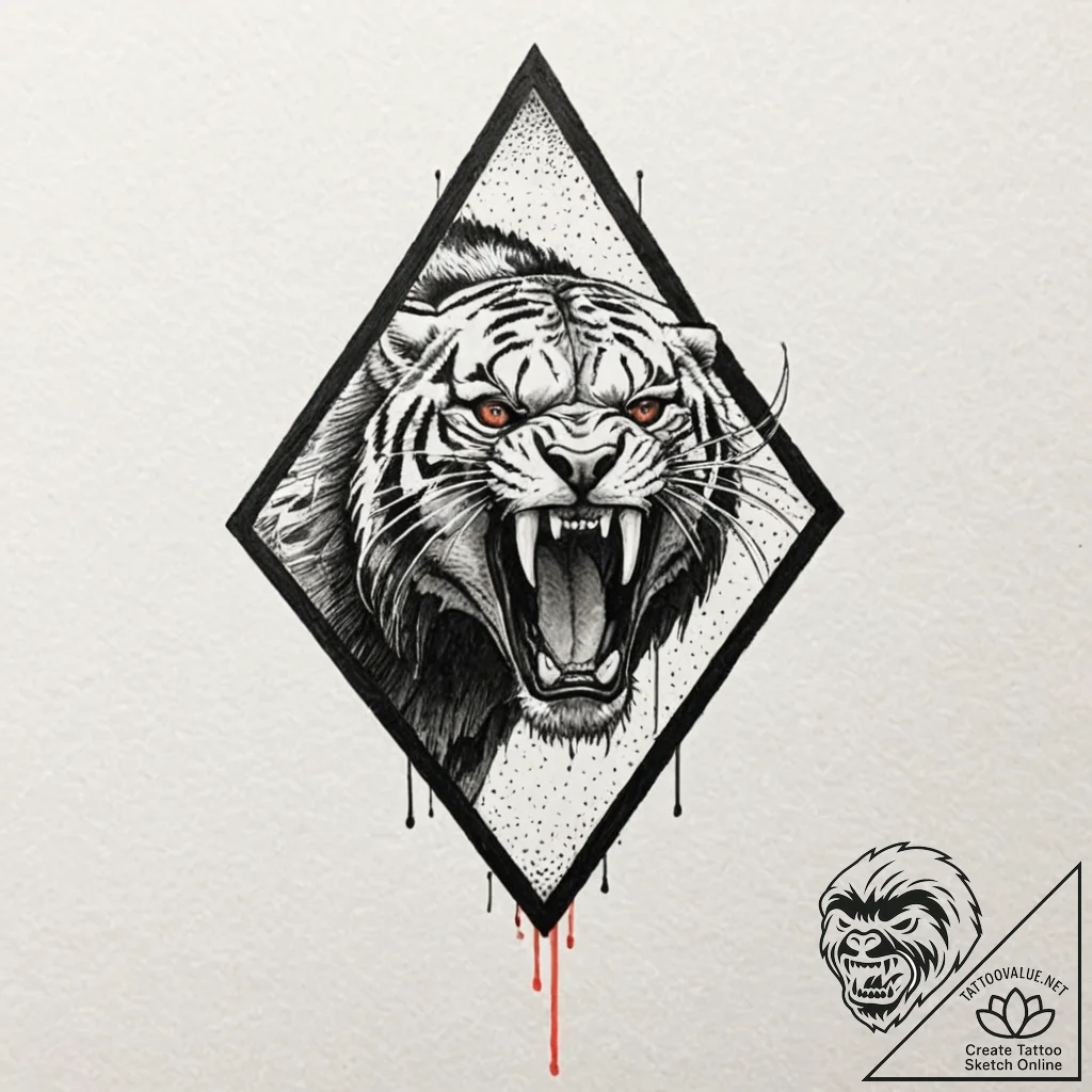 118. a linework design of the predator's tria... - tattoo sketch (№1751438411_0, 02.07.2025 06:40) — tattoovalue.net
