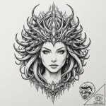 A sketch of sarah kerrigan, the queen of blad… – tattoo sketch (№1751440889_0, 02.07.2025 07:21) — tattoovalue.net