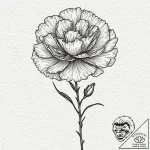 Carnation, artistic tattoo sketch, fine lines… – tattoo sketch (№1751441639_0, 02.07.2025 07:33) — tattoovalue.net