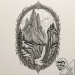 Neo-traditional tattoo of the argonath, the p… – tattoo sketch (№1751441803_0, 02.07.2025 07:36) — tattoovalue.net