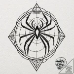 A minimalist tattoo of the spider-man logo fr… – tattoo sketch (№1751442136_0, 02.07.2025 07:42) — tattoovalue.net