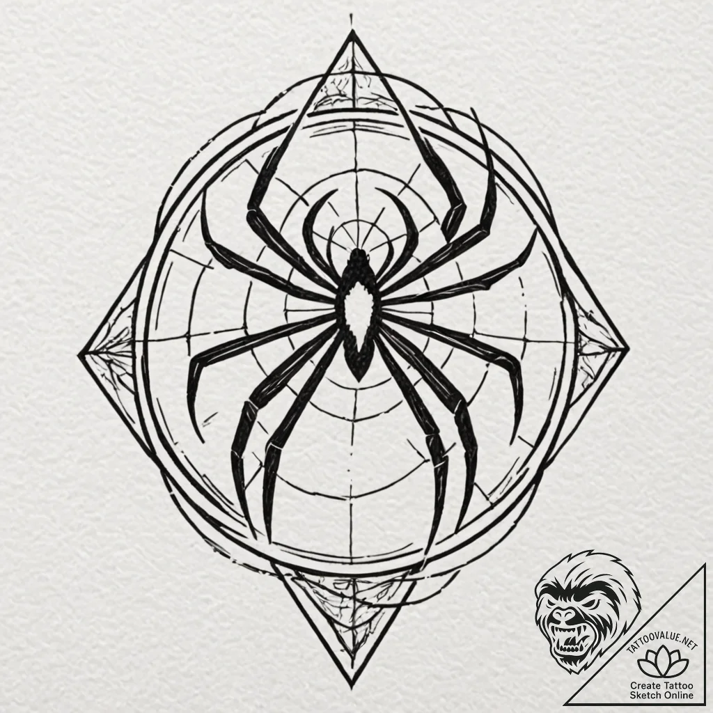 A minimalist tattoo of the spider-man logo fr... - tattoo sketch (№1751442136_0, 02.07.2025 07:42) — tattoovalue.net