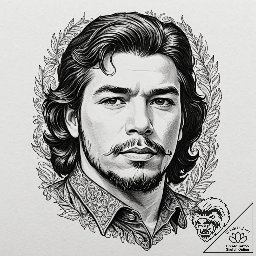 Che guevara, artistic tattoo sketch, highly d... - tattoo sketch (№1751442563_0, 02.07.2025 07:49) — tattoovalue.net
