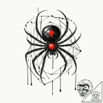 Black widow (spider), ink illustration for ta… – tattoo sketch (№1751442808_0, 02.07.2025 07:53) — tattoovalue.net