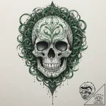 A tattoo design of the green cascading matrix… – tattoo sketch (№1751442982_0, 02.07.2025 07:56) — tattoovalue.net