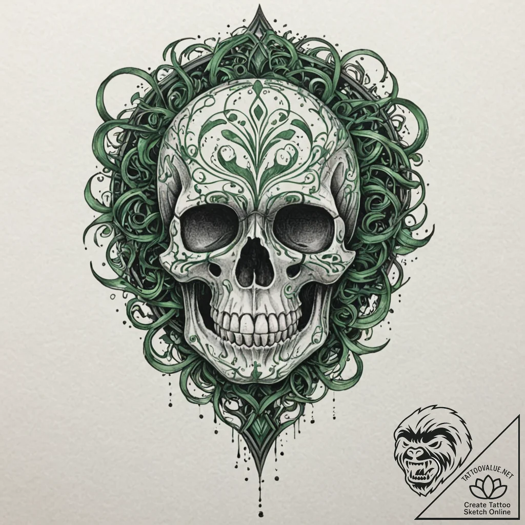 A tattoo design of the green cascading matrix... - tattoo sketch (№1751442982_0, 02.07.2025 07:56) — tattoovalue.net