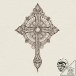 Orthodox cross, tattoo flash sheet design, dy… – tattoo sketch (№1751443898_0, 02.07.2025 08:11) — tattoovalue.net