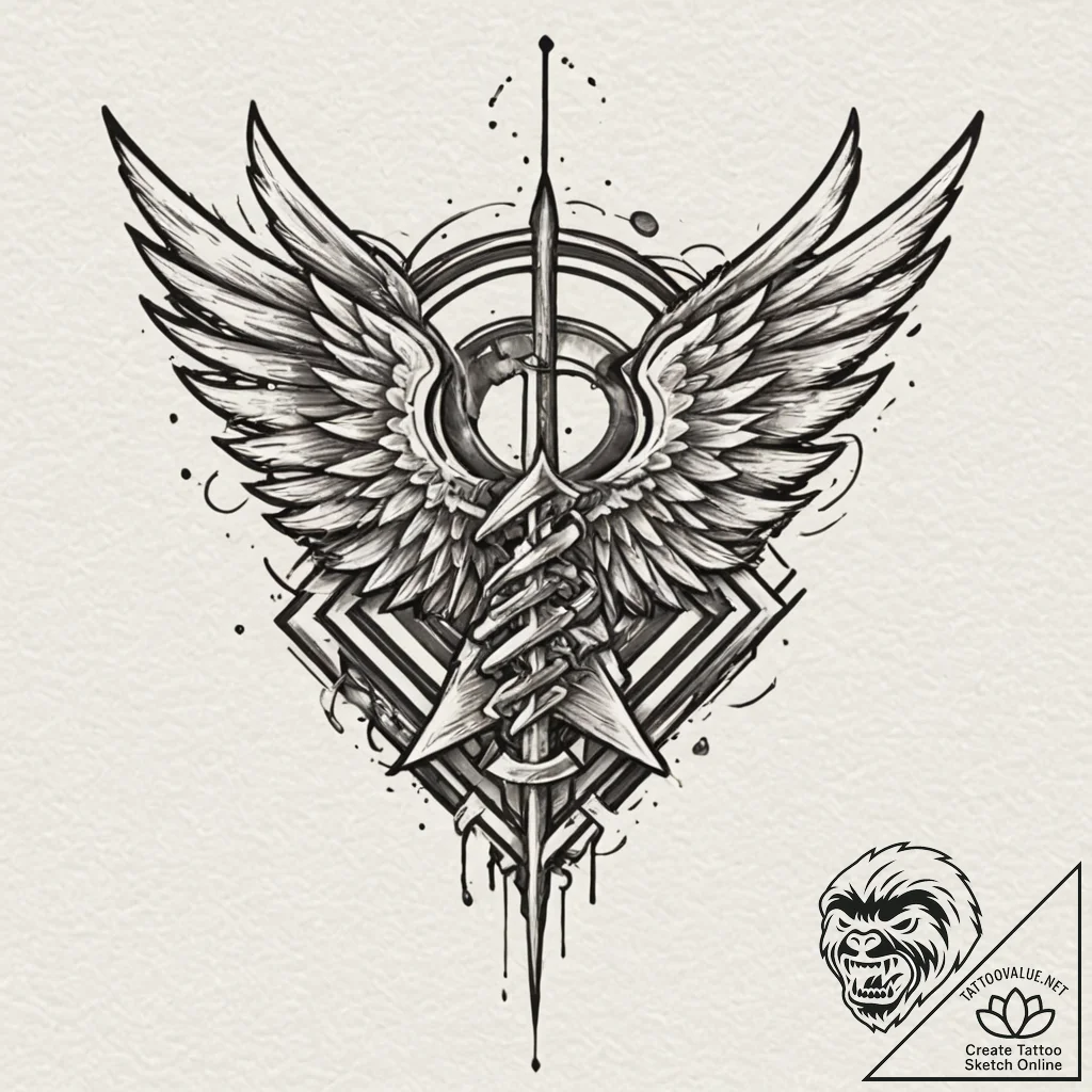 A neo-traditional tattoo of the survey corps... - tattoo sketch (№1751445413_0, 02.07.2025 08:36) — tattoovalue.net