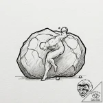 Sisyphus pushing the boulder, tattoo flash sh… – tattoo sketch (№1751445741_0, 02.07.2025 08:42) — tattoovalue.net