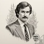 A graphic novel portrait of ron burgundy from… – tattoo sketch (№1751446249_0, 02.07.2025 08:50) — tattoovalue.net