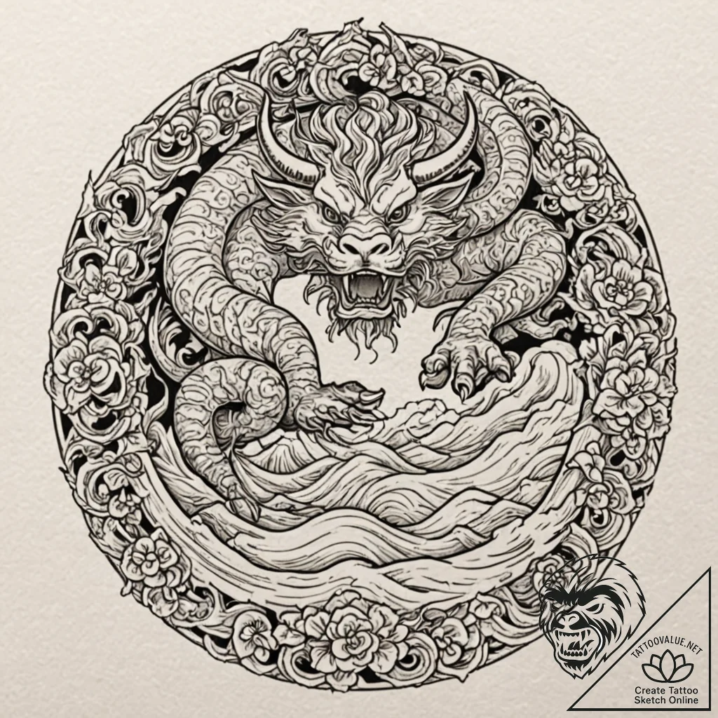 Minotaur in a labyrinth (the scene), tattoo l... - tattoo sketch (№1751446505_0, 02.07.2025 08:55) — tattoovalue.net