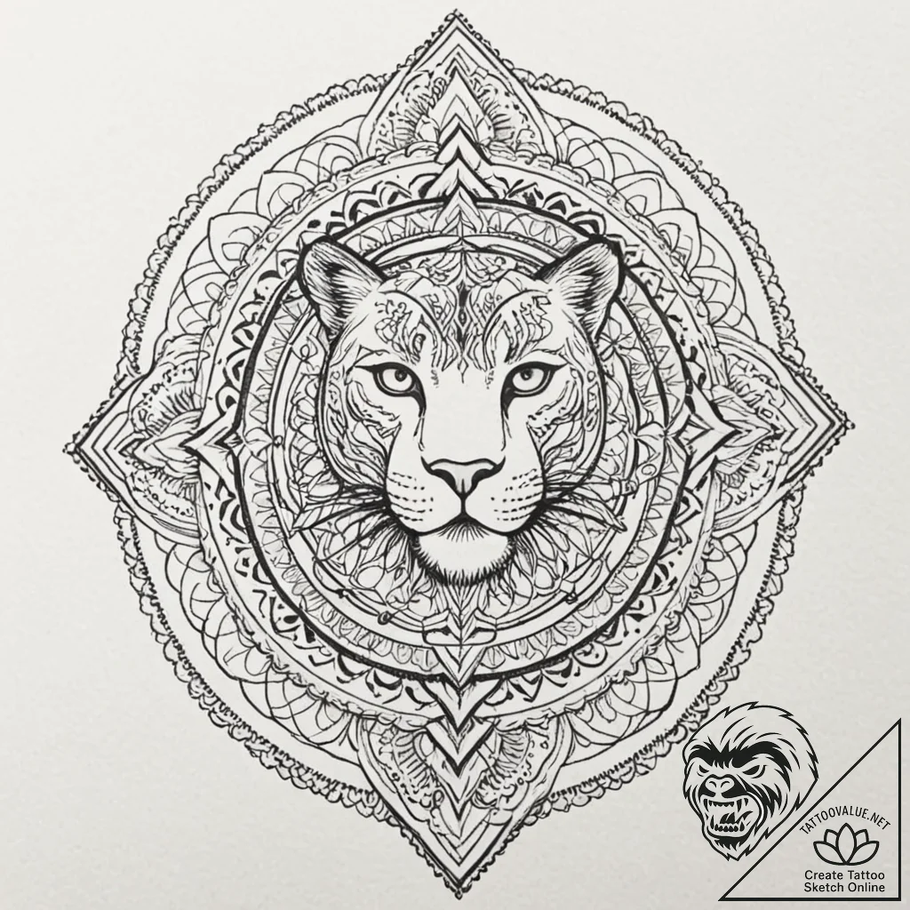 A dotwork tattoo of the intricate patterns on... - tattoo sketch (№1751446667_0, 02.07.2025 08:57) — tattoovalue.net
