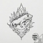 Axolotl, tattoo sketch design, black outline… – tattoo sketch (№1751447257_0, 02.07.2025 09:07) — tattoovalue.net