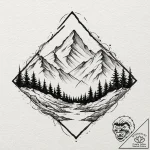 Mountains, tattoo drawing outline, watercolor… – tattoo sketch (№1751447595_0, 02.07.2025 09:13) — tattoovalue.net