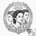 A sketch of the main characters from the expa… – tattoo sketch (№1751447676_0, 02.07.2025 09:14) — tattoovalue.net