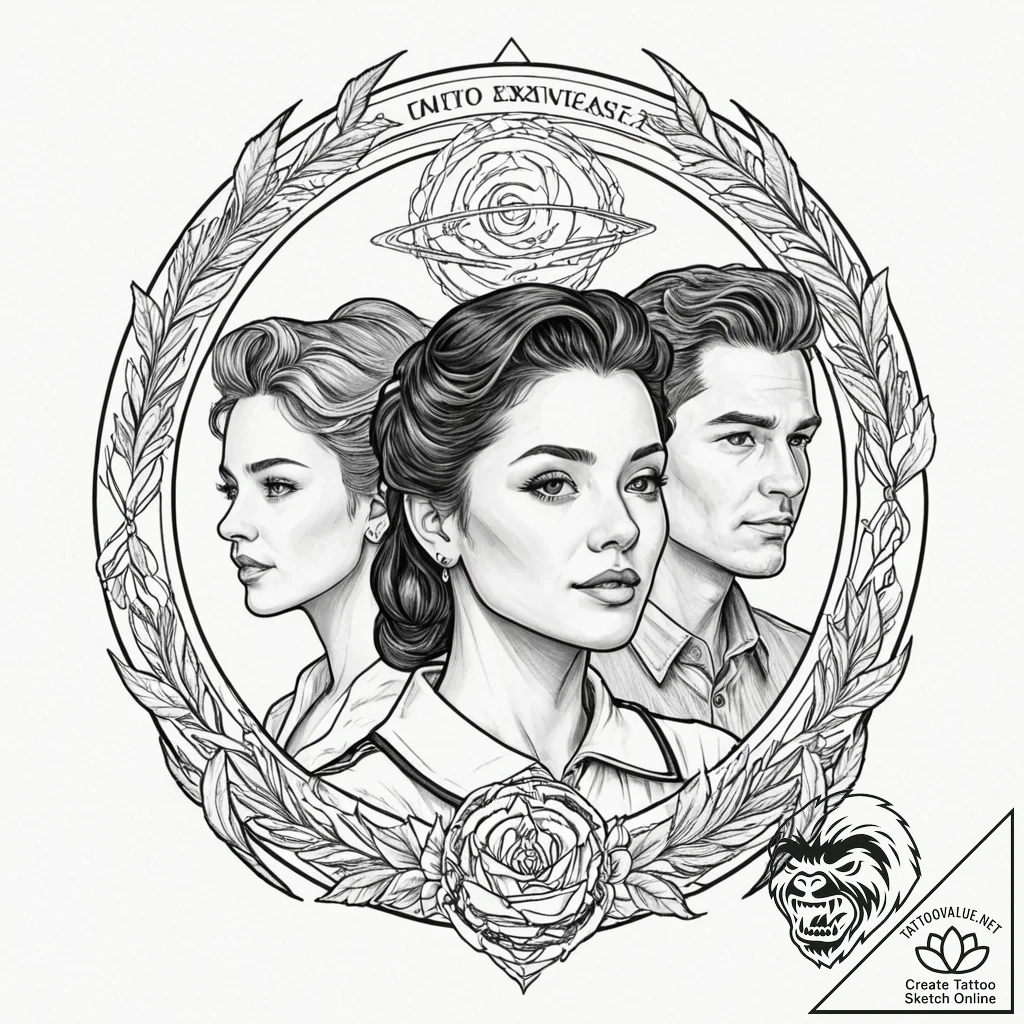A sketch of the main characters from the expa... - tattoo sketch (№1751447676_0, 02.07.2025 09:14) — tattoovalue.net