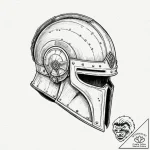 A linework design of the unsullied helmet., a… – tattoo sketch (№1751447931_0, 02.07.2025 09:18) — tattoovalue.net