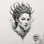 A sketch of sarah kerrigan, the queen of blad… – tattoo sketch (№1751448094_0, 02.07.2025 09:21) — tattoovalue.net