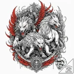 A graphic novel style tattoo of geralt fighti… – tattoo sketch (№1751448431_0, 02.07.2025 09:27) — tattoovalue.net