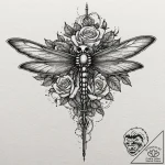 Mechanical dragonfly, concept art for tattoo,… – tattoo sketch (№1751448522_0, 02.07.2025 09:28) — tattoovalue.net