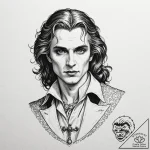 A neo-traditional tattoo of the vampire lesta… – tattoo sketch (№1751448938_0, 02.07.2025 09:35) — tattoovalue.net