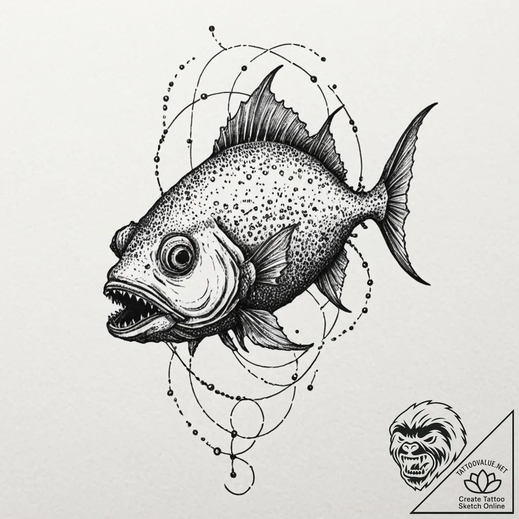 Deep-sea anglerfish, concept art for tattoo,... - tattoo sketch (№1751449020_0, 02.07.2025 09:37) — tattoovalue.net