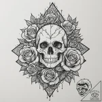 Shattered mirror reflecting a different face,… – tattoo sketch (№1751450272_0, 02.07.2025 09:57) — tattoovalue.net