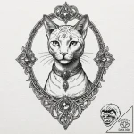 Bastet, tattoo drawing outline, moderately de… – tattoo sketch (№1751450689_0, 02.07.2025 10:04) — tattoovalue.net