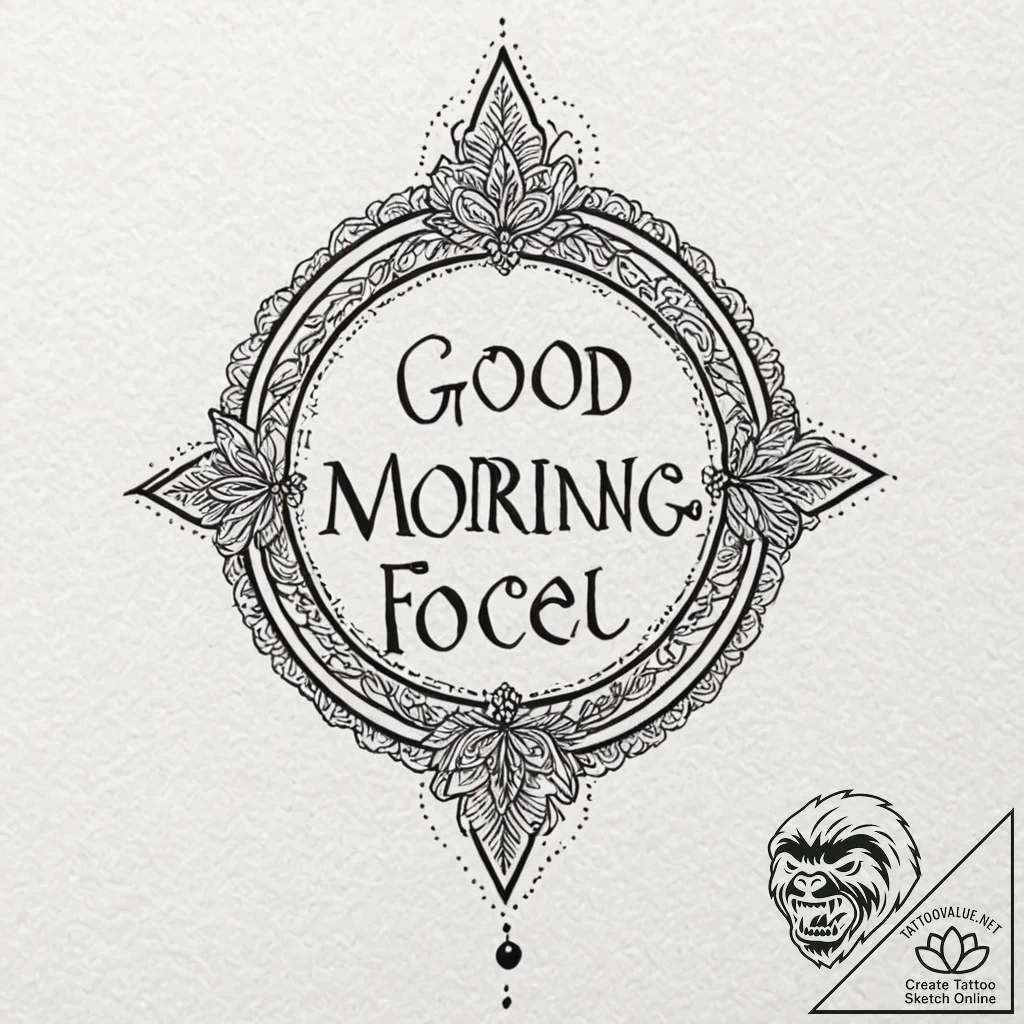 A linework tattoo of the "good morning, and i... - tattoo sketch (№1751451188_0, 02.07.2025 10:13) — tattoovalue.net
