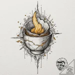 Kintsugi (the art of repairing pottery with g… – tattoo sketch (№1751451606_0, 02.07.2025 10:20) — tattoovalue.net