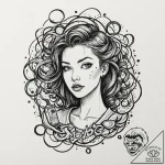 A trash polka tattoo of the “shock therapy” s… – tattoo sketch (№1751451687_0, 02.07.2025 10:21) — tattoovalue.net