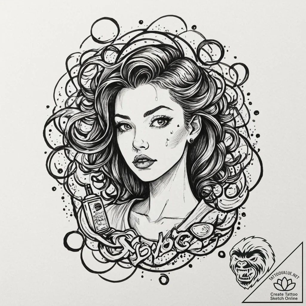 A trash polka tattoo of the "shock therapy" s... - tattoo sketch (№1751451687_0, 02.07.2025 10:21) — tattoovalue.net