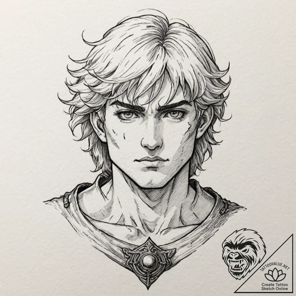 A neo-traditional portrait of griffith from b... - tattoo sketch (№1751451851_0, 02.07.2025 10:24) — tattoovalue.net