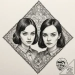 A neo-traditional tattoo of the grady twins f… – tattoo sketch (№1751451941_0, 02.07.2025 10:25) — tattoovalue.net