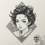 Tanjiro’s hanafuda earrings from demon slayer… – tattoo sketch (№1751452103_0, 02.07.2025 10:28) — tattoovalue.net