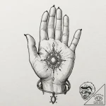 Hand of fatima, artistic tattoo sketch, reali… – tattoo sketch (№1751452186_0, 02.07.2025 10:29) — tattoovalue.net