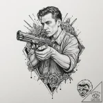 A trash polka sketch of bullet tooth tony fro… – tattoo sketch (№1751452522_0, 02.07.2025 10:35) — tattoovalue.net