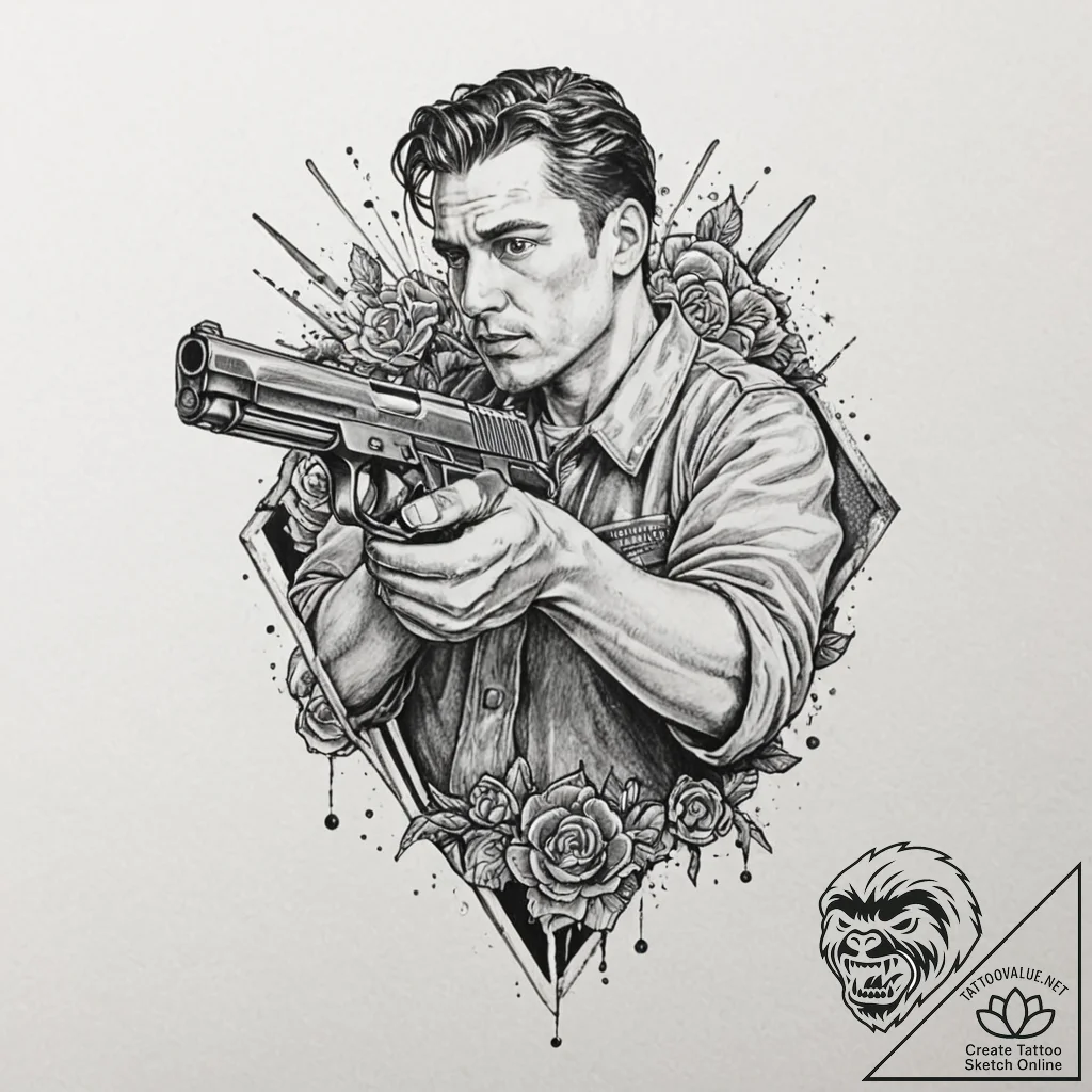 A trash polka sketch of bullet tooth tony fro... - tattoo sketch (№1751452522_0, 02.07.2025 10:35) — tattoovalue.net
