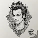 A neo-traditional portrait of ace ventura, wi… – tattoo sketch (№1751452776_0, 02.07.2025 10:39) — tattoovalue.net