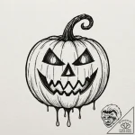 A neo-traditional tattoo of a jack-o’-lantern… – tattoo sketch (№1751452859_0, 02.07.2025 10:40) — tattoovalue.net