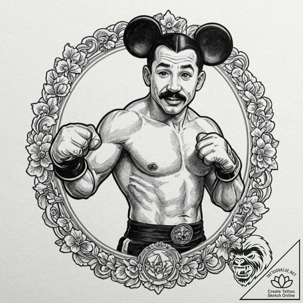 A graphic novel style tattoo of mickey o'neil... - tattoo sketch (№1751453111_0, 02.07.2025 10:45) — tattoovalue.net