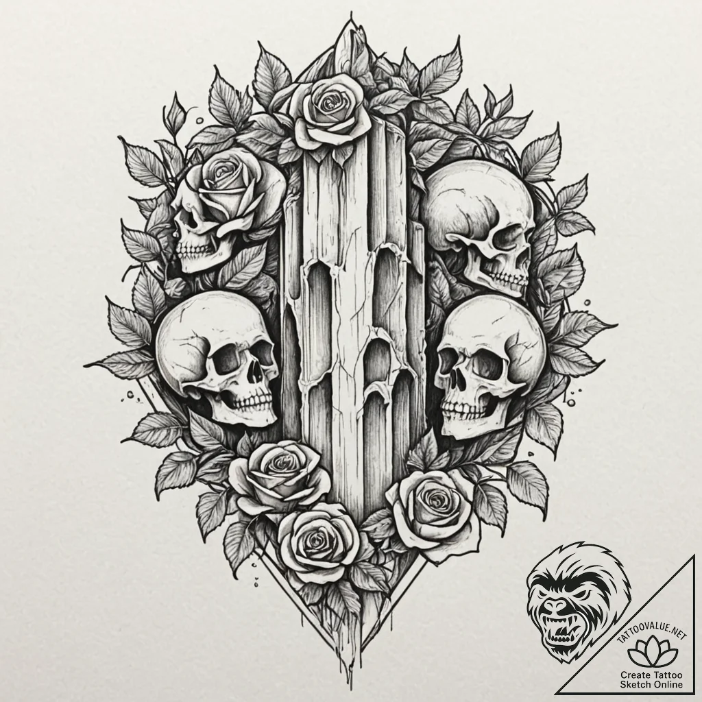Neo-traditional tattoo of the argonath, the p... - tattoo sketch (№1751453864_0, 02.07.2025 10:57) — tattoovalue.net