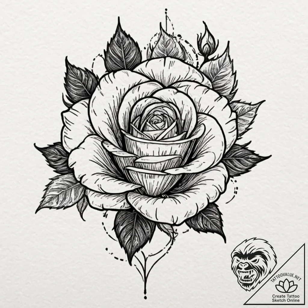 Rose hips, tattoo flash sheet design, rough s... - tattoo sketch (№1751453954_0, 02.07.2025 10:59) — tattoovalue.net