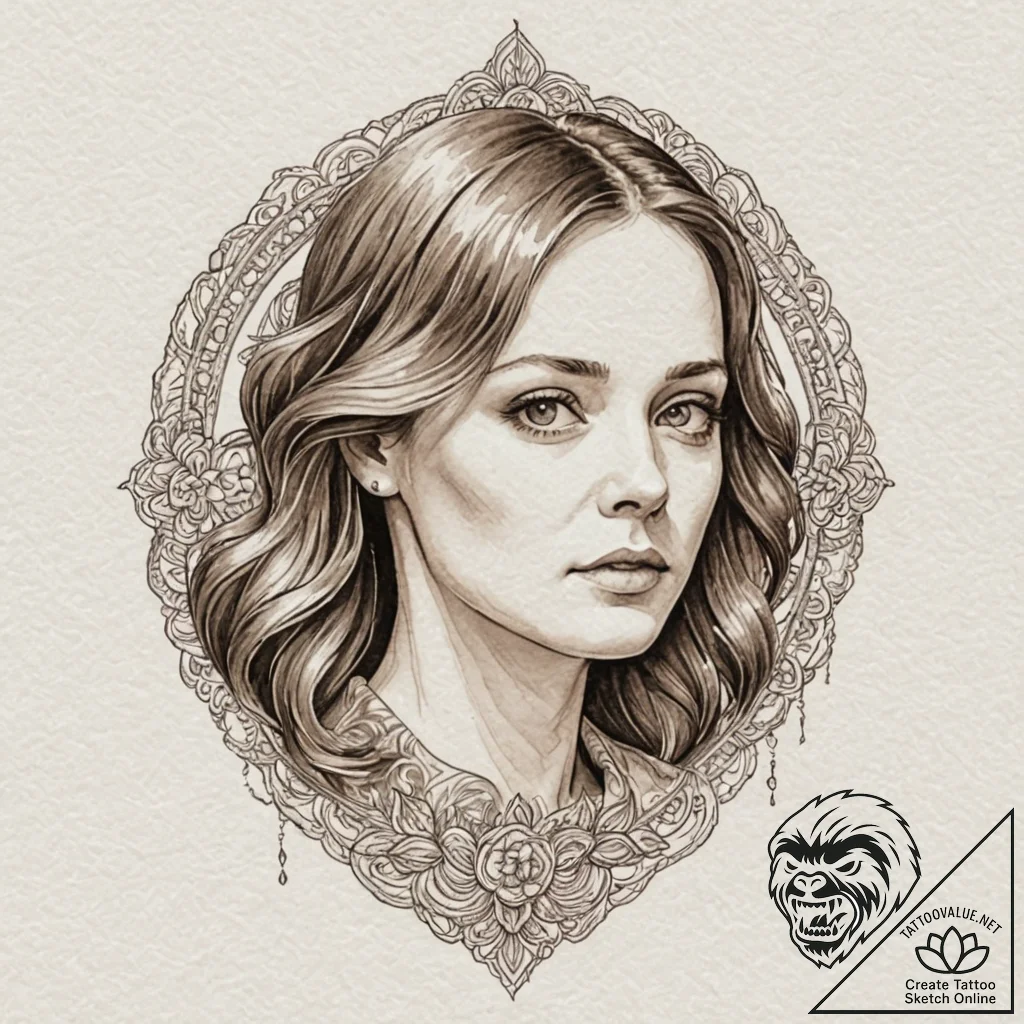 A watercolor sketch of clarice starling, dete... - tattoo sketch (№1751454451_0, 02.07.2025 11:07) — tattoovalue.net
