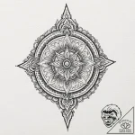 A dotwork mandala incorporating the imperial… – tattoo sketch (№1751454705_0, 02.07.2025 11:11) — tattoovalue.net