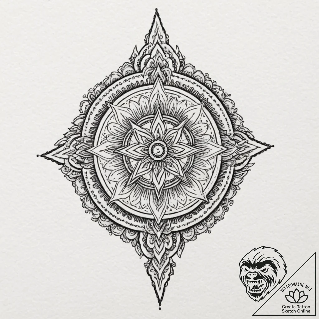 A dotwork mandala incorporating the imperial... - tattoo sketch (№1751454705_0, 02.07.2025 11:11) — tattoovalue.net