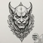 Gargoyle, tattoo drawing outline, bold outlin… – tattoo sketch (№1751455491_0, 02.07.2025 11:24) — tattoovalue.net