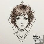 A linework tattoo of leeloo’s multipass., tat… – tattoo sketch (№1751455663_0, 02.07.2025 11:27) — tattoovalue.net